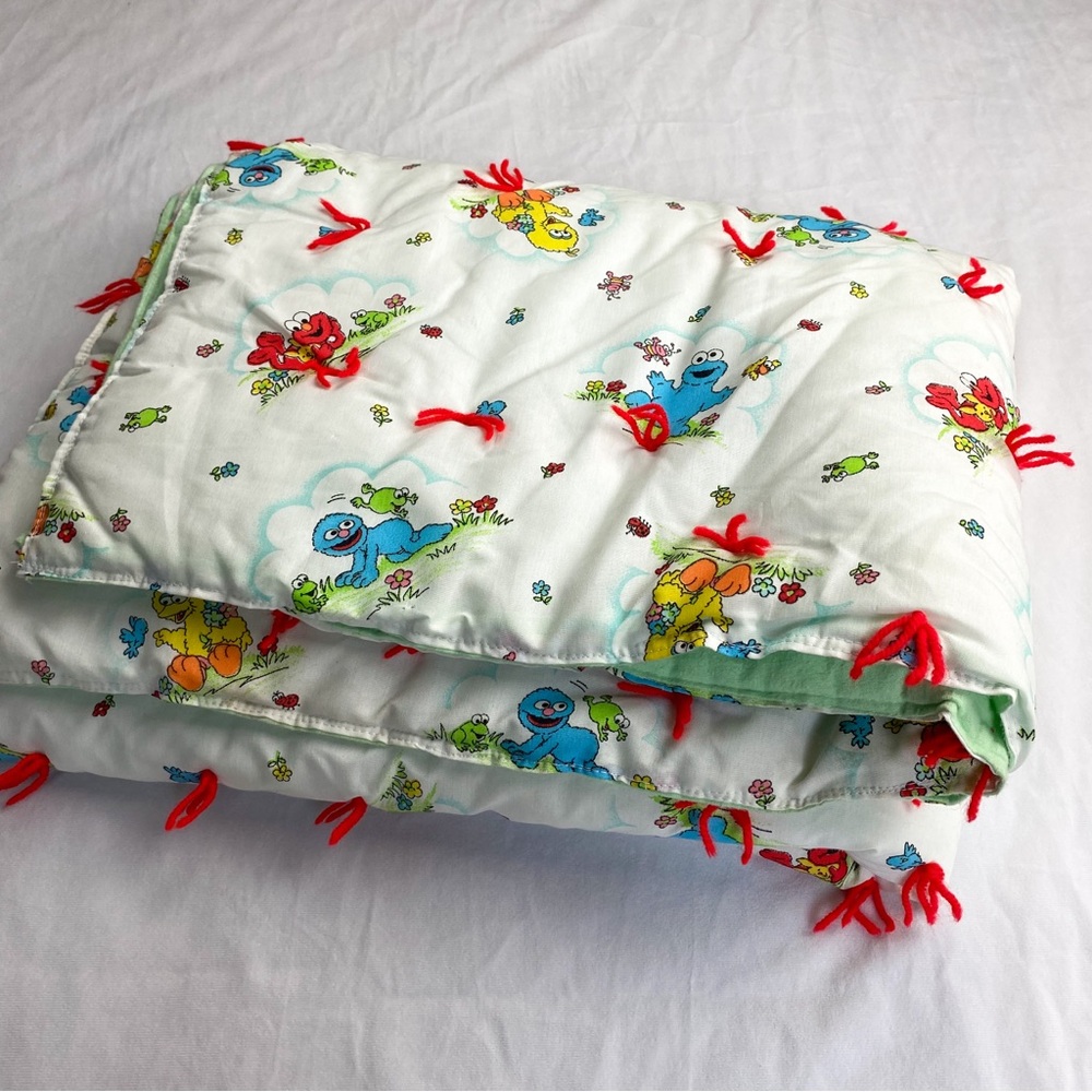 Sesame Street Blanket Made with Vintage Spectrix Fabric